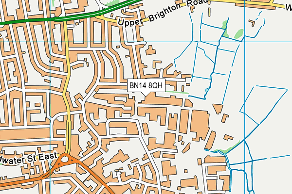 BN14 8QH map - OS VectorMap District (Ordnance Survey)