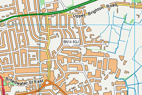 BN14 8QJ map - OS VectorMap District (Ordnance Survey)