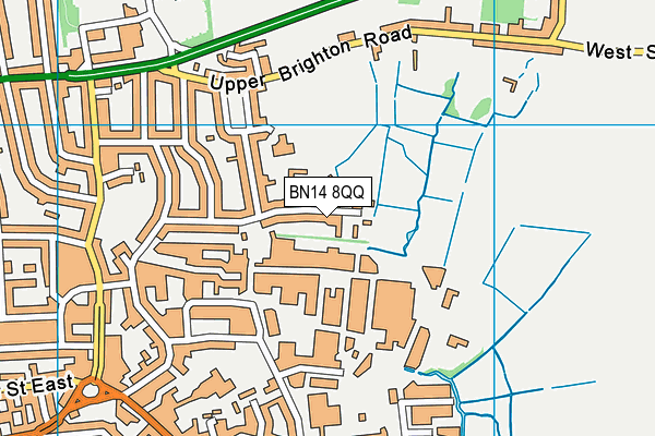 BN14 8QQ map - OS VectorMap District (Ordnance Survey)