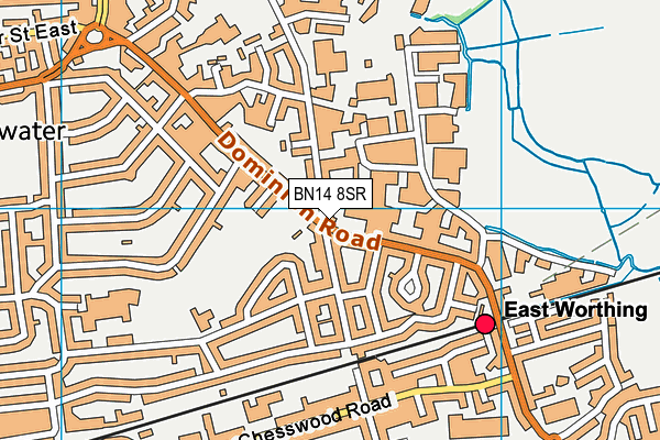 BN14 8SR map - OS VectorMap District (Ordnance Survey)
