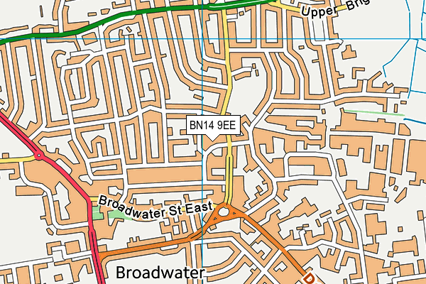 BN14 9EE map - OS VectorMap District (Ordnance Survey)