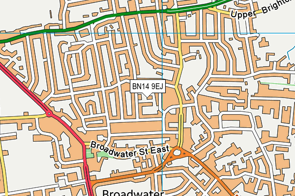 BN14 9EJ map - OS VectorMap District (Ordnance Survey)