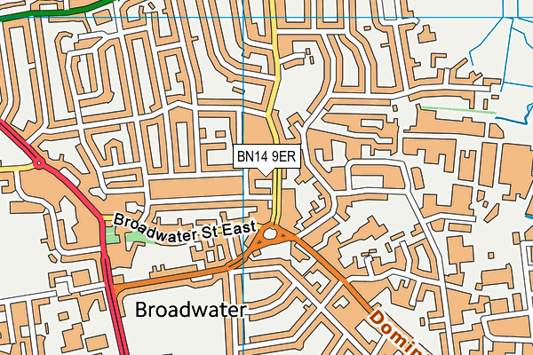 BN14 9ER map - OS VectorMap District (Ordnance Survey)
