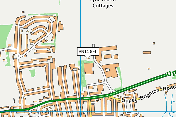 Robert Albon Memorial Ground map (BN14 9FL) - OS VectorMap District (Ordnance Survey)