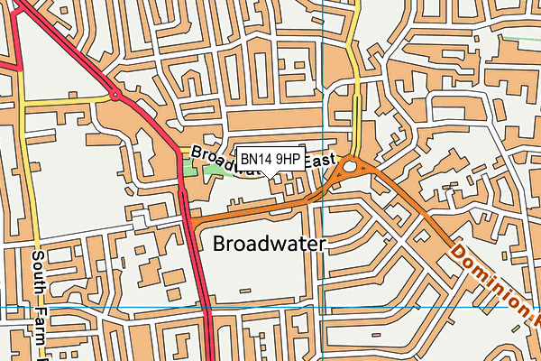 BN14 9HP map - OS VectorMap District (Ordnance Survey)