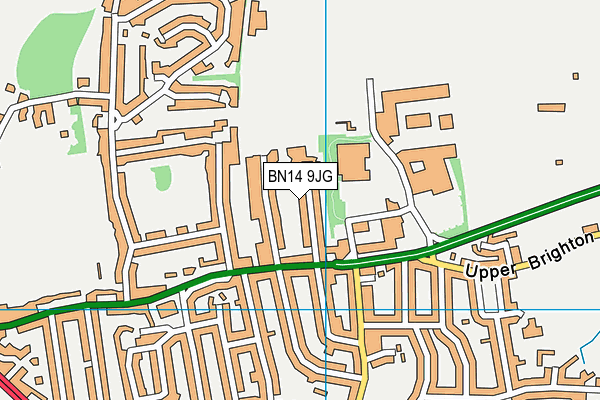 BN14 9JG map - OS VectorMap District (Ordnance Survey)