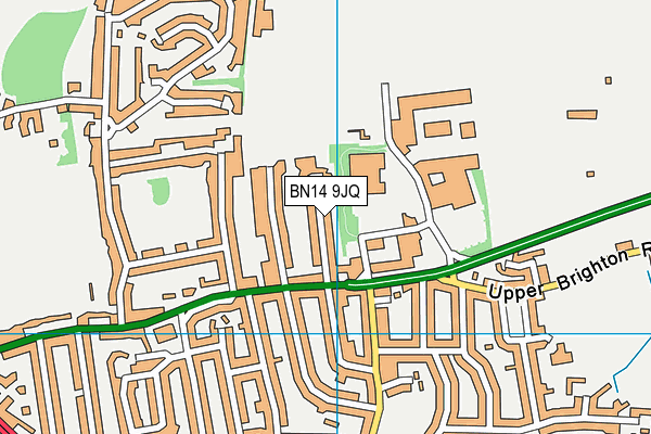 BN14 9JQ map - OS VectorMap District (Ordnance Survey)