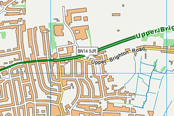 BN14 9JR map - OS VectorMap District (Ordnance Survey)