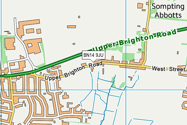 BN14 9JU map - OS VectorMap District (Ordnance Survey)