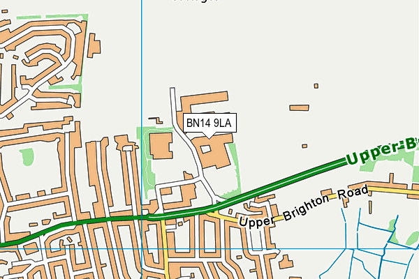 BN14 9LA map - OS VectorMap District (Ordnance Survey)
