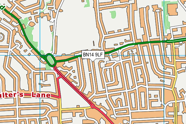 BN14 9LF map - OS VectorMap District (Ordnance Survey)