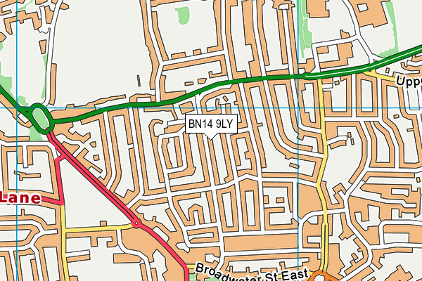 BN14 9LY map - OS VectorMap District (Ordnance Survey)
