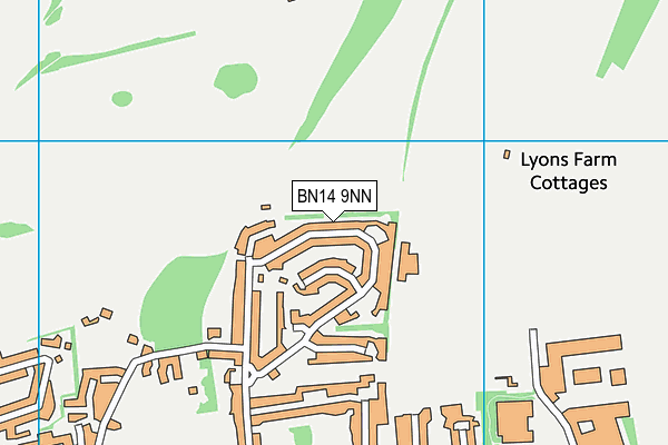 BN14 9NN map - OS VectorMap District (Ordnance Survey)