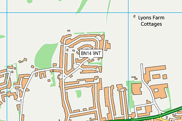 BN14 9NT map - OS VectorMap District (Ordnance Survey)