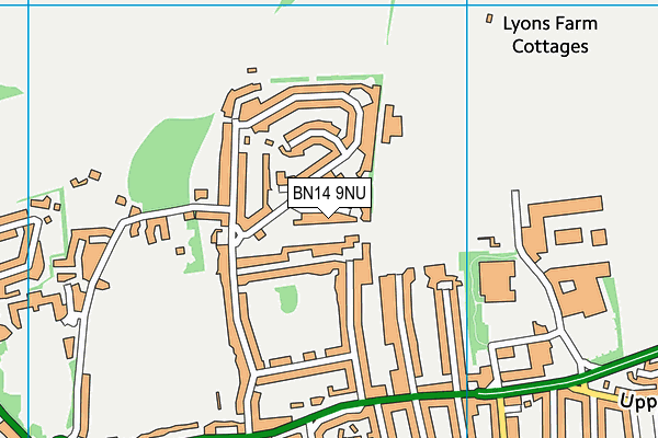 BN14 9NU map - OS VectorMap District (Ordnance Survey)