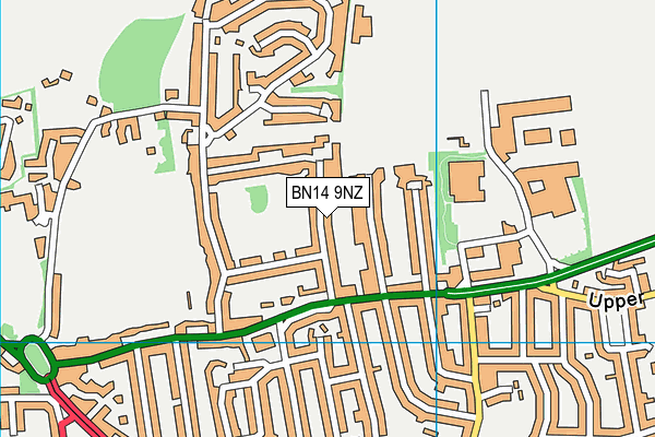 BN14 9NZ map - OS VectorMap District (Ordnance Survey)