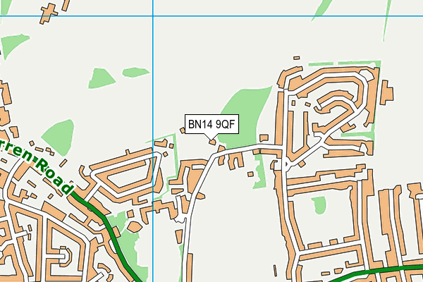BN14 9QF map - OS VectorMap District (Ordnance Survey)