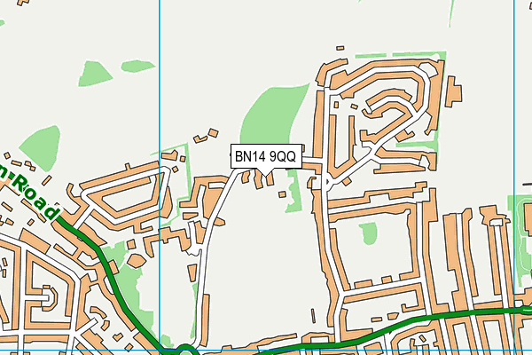 BN14 9QQ map - OS VectorMap District (Ordnance Survey)