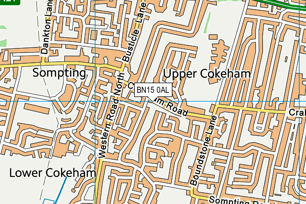 BN15 0AL map - OS VectorMap District (Ordnance Survey)