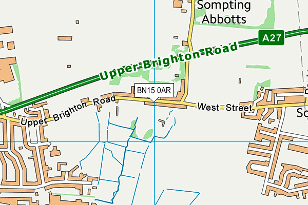 BN15 0AR map - OS VectorMap District (Ordnance Survey)