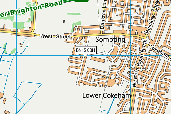 Sompting Recreation Ground map (BN15 0BH) - OS VectorMap District (Ordnance Survey)
