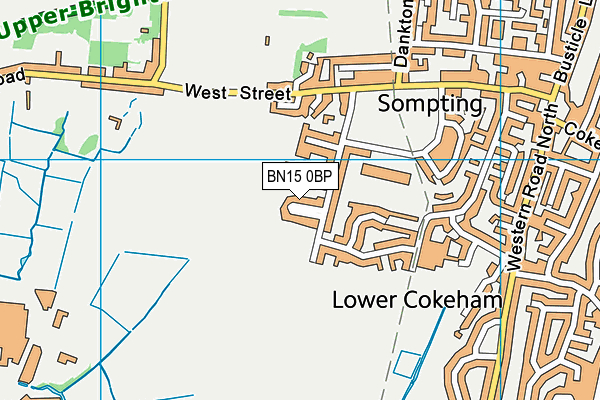 BN15 0BP map - OS VectorMap District (Ordnance Survey)