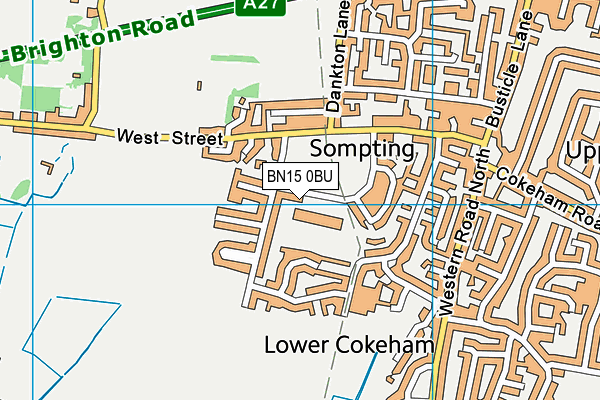 Sompting Village Primary School map (BN15 0BU) - OS VectorMap District (Ordnance Survey)