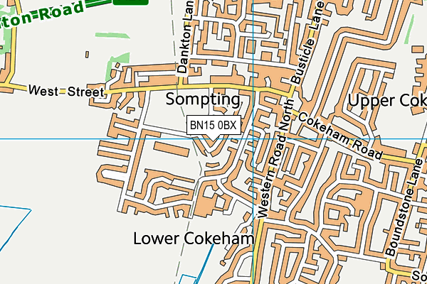 BN15 0BX map - OS VectorMap District (Ordnance Survey)