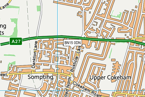 BN15 0DN map - OS VectorMap District (Ordnance Survey)