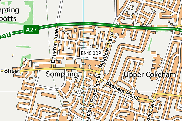BN15 0DP map - OS VectorMap District (Ordnance Survey)