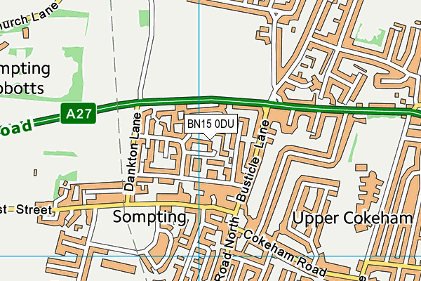 BN15 0DU map - OS VectorMap District (Ordnance Survey)