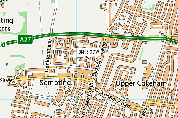 BN15 0DW map - OS VectorMap District (Ordnance Survey)