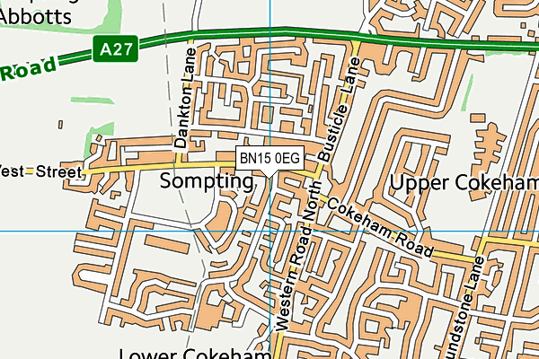 BN15 0EG map - OS VectorMap District (Ordnance Survey)