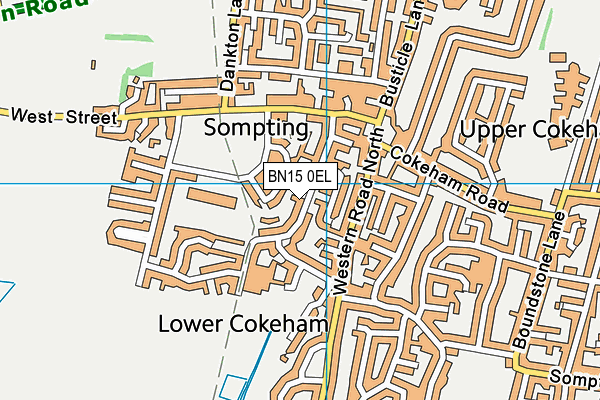BN15 0EL map - OS VectorMap District (Ordnance Survey)
