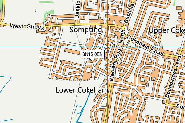 BN15 0EN map - OS VectorMap District (Ordnance Survey)