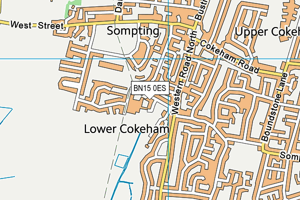 BN15 0ES map - OS VectorMap District (Ordnance Survey)