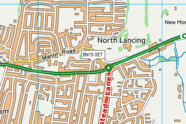 BN15 0ET map - OS VectorMap District (Ordnance Survey)