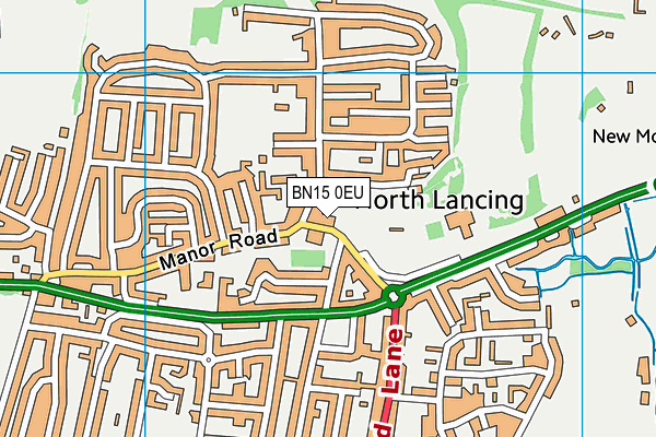 Lancing Manor Park map (BN15 0EU) - OS VectorMap District (Ordnance Survey)