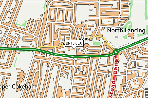 BN15 0EX map - OS VectorMap District (Ordnance Survey)