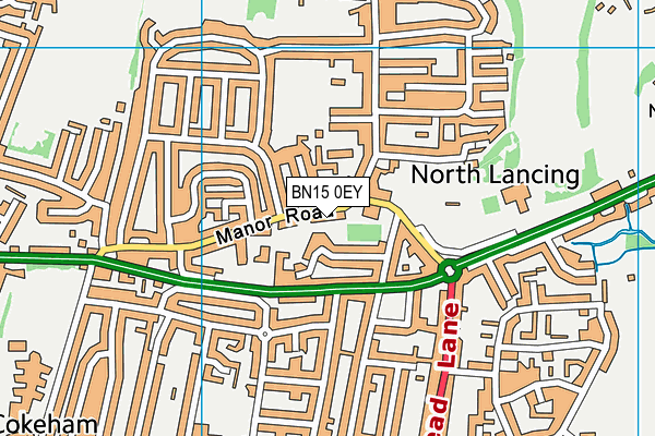 BN15 0EY map - OS VectorMap District (Ordnance Survey)