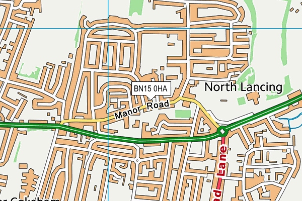 BN15 0HA map - OS VectorMap District (Ordnance Survey)