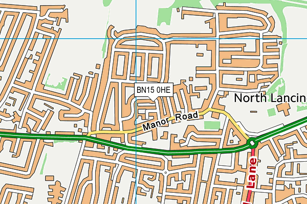 BN15 0HE map - OS VectorMap District (Ordnance Survey)