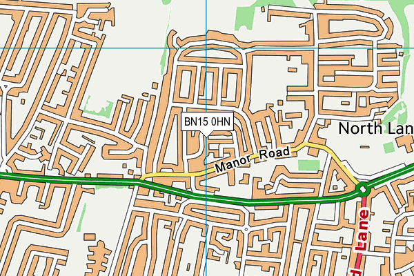 BN15 0HN map - OS VectorMap District (Ordnance Survey)