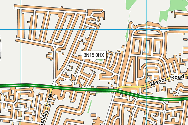 BN15 0HX map - OS VectorMap District (Ordnance Survey)