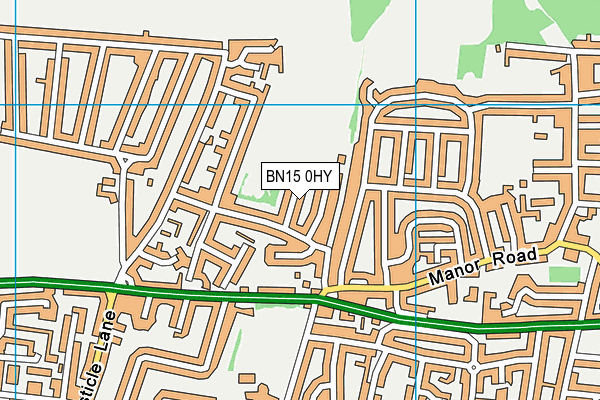 BN15 0HY map - OS VectorMap District (Ordnance Survey)