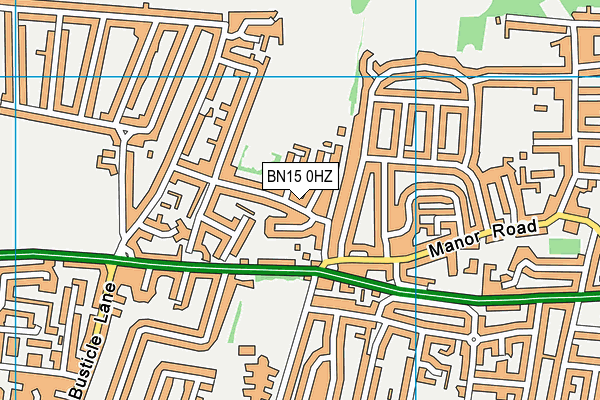 BN15 0HZ map - OS VectorMap District (Ordnance Survey)