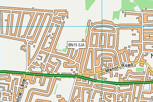 BN15 0JA map - OS VectorMap District (Ordnance Survey)