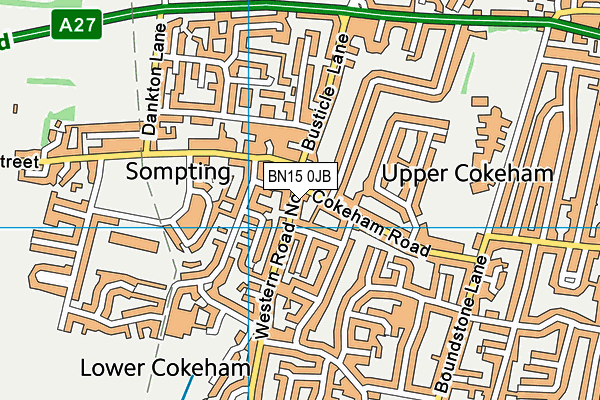 BN15 0JB map - OS VectorMap District (Ordnance Survey)