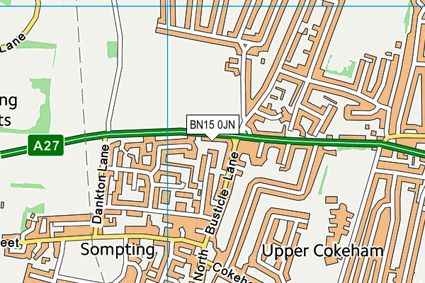 BN15 0JN map - OS VectorMap District (Ordnance Survey)