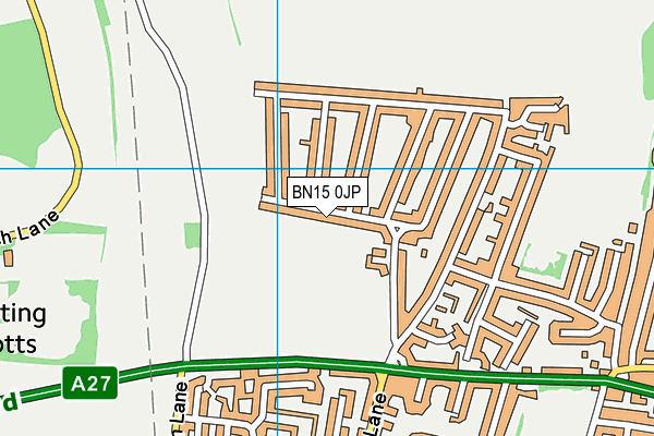 BN15 0JP map - OS VectorMap District (Ordnance Survey)